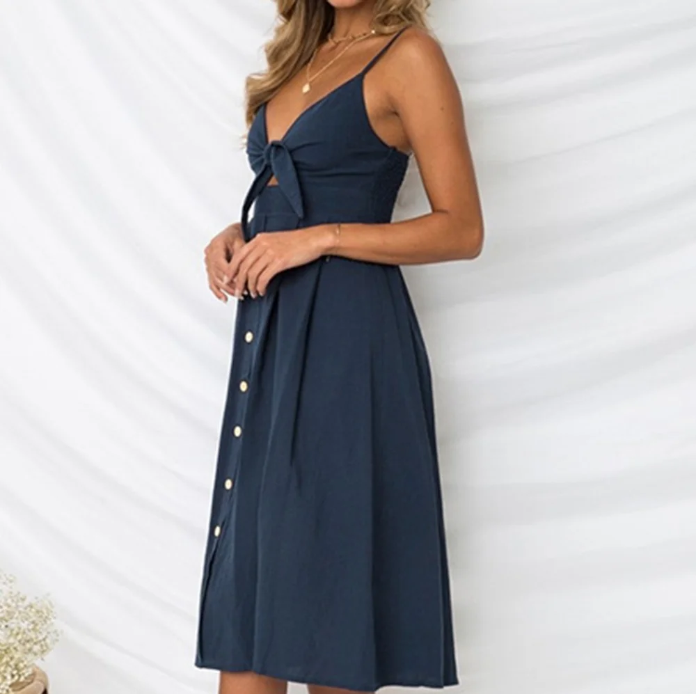 Sassy Sweetheart Smock Dress - Navy - Picture 6 of 8